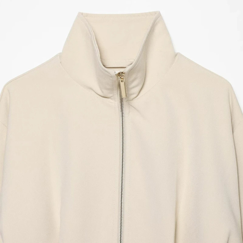 ZARA Wind Solid Color Stand Collar Zipper Jacket